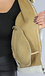 Ecru Teddy Jas met Suède Camel Details