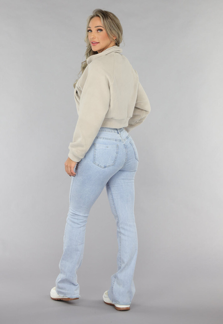 Cropped Fleece Vest met Hoge Kraag