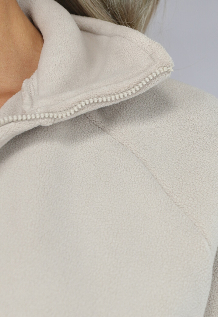 Cropped Fleece Vest met Hoge Kraag