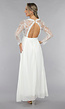 Witte Bridal Jurk met Open Rug