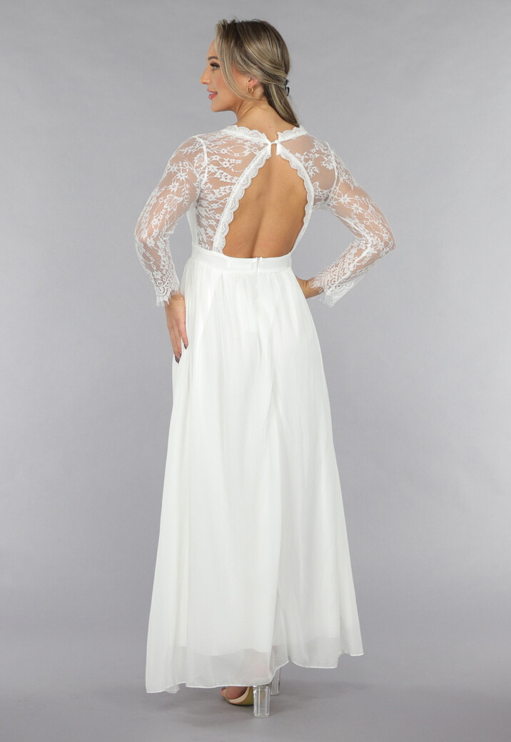 Witte Bridal Jurk met Open Rug