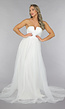 Witte Lange Mesh Bridal Jurk