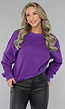 Paarse Sweater met Schuine Afwerking