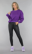 Paarse Sweater met Schuine Afwerking