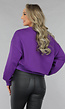 Paarse Sweater met Schuine Afwerking