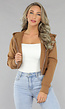 Camel Cropped Vest met Ritssluiting