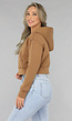 Camel Cropped Vest met Ritssluiting
