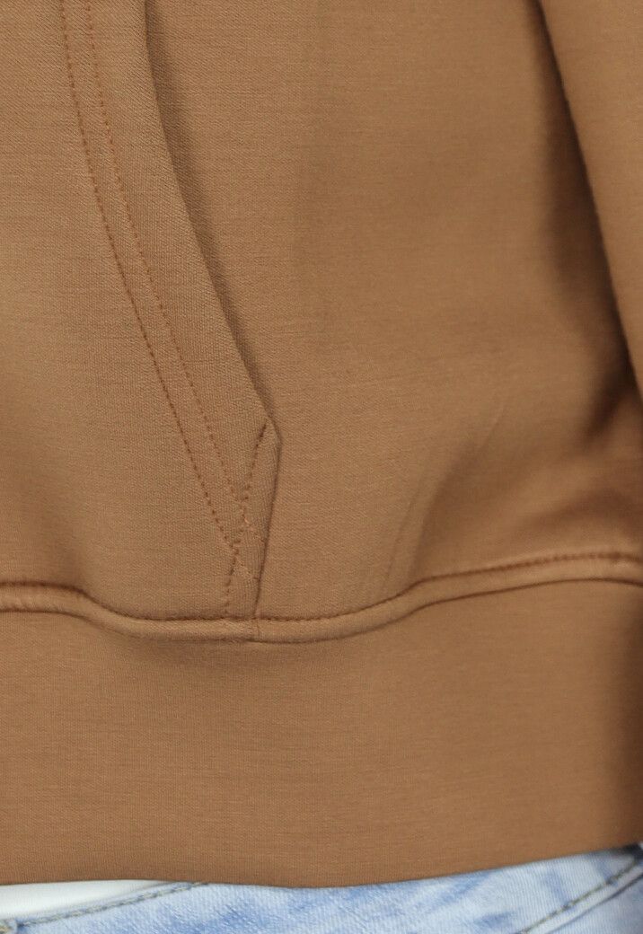 Camel Cropped Vest met Ritssluiting