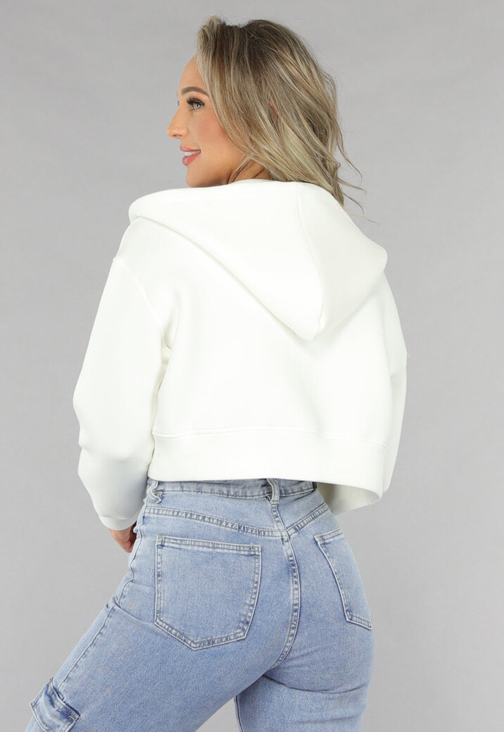 Wit Vest in Kort Model met Zakken