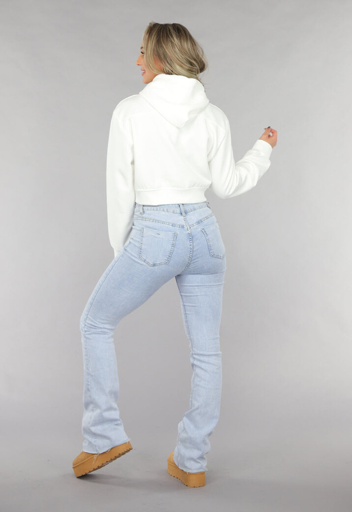 Witte Capuchon Trui in Kort Model