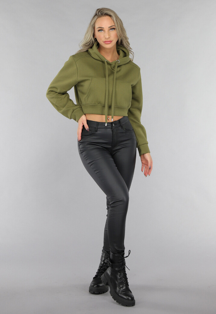 Cropped Khaki Capuchon Sweater