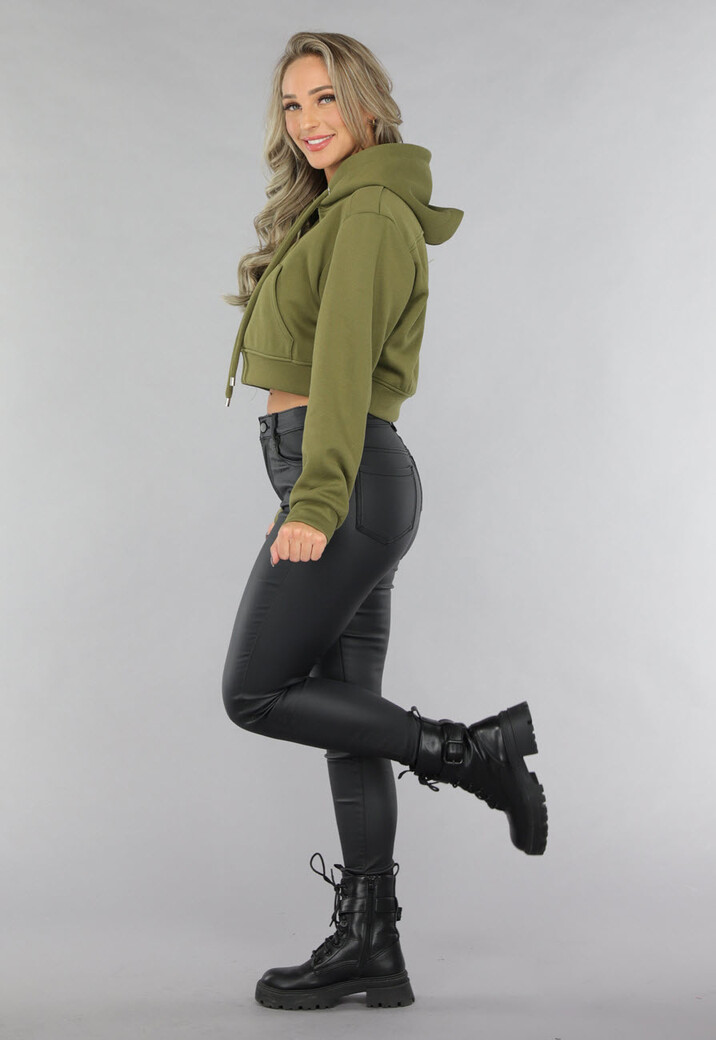 Cropped Khaki Capuchon Sweater