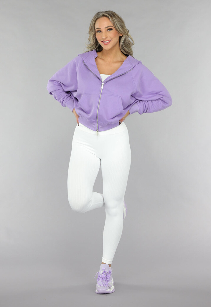 Paars Oversized Vest met Ritssluiting