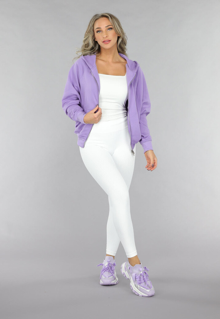 Paars Oversized Vest met Ritssluiting