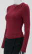 Bordeaux Rode Top met Plooien