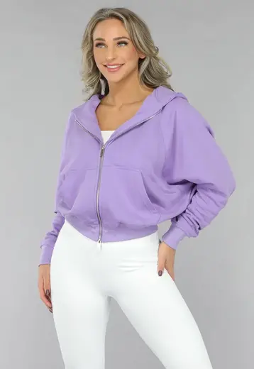 Paars Oversized Vest met Ritssluiting