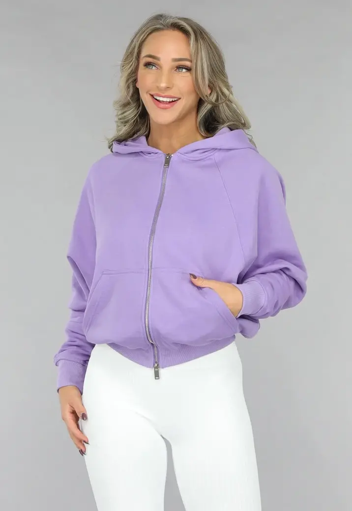 Paars Oversized Vest met Ritssluiting