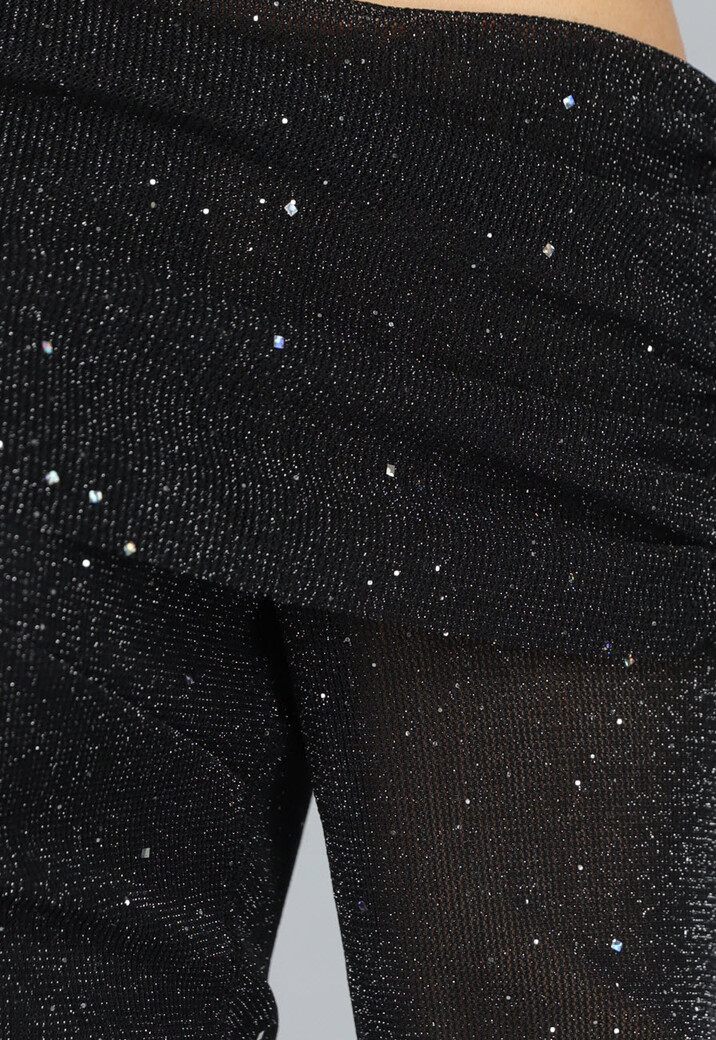 Mesh Maxi Jurk met Off Shoulder Model