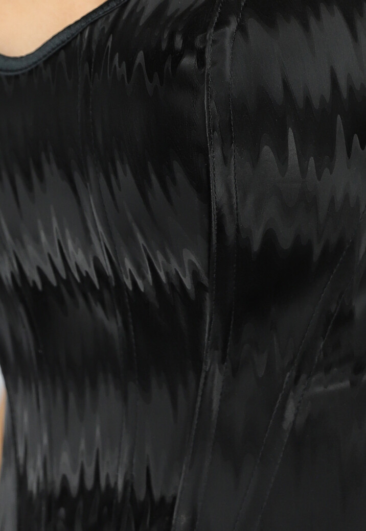 Zwarte Glanzende Korset Top