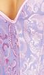 Paars/Roze Satin Korset Top met Ornamenten