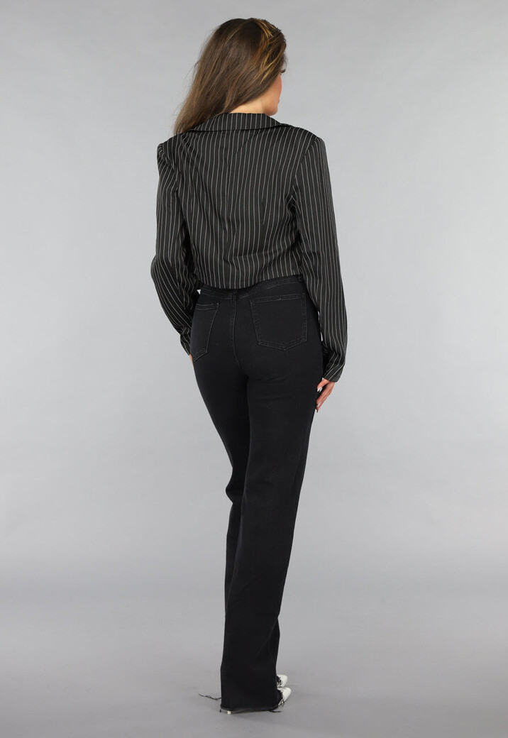 Antraciet Tall Stretch Spijkerbroek met Rechte Pijpen