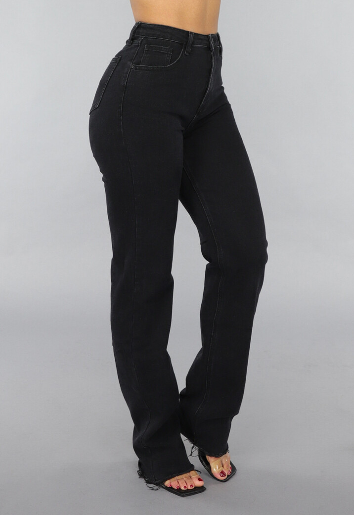 Antraciet Tall Stretch Spijkerbroek met Rechte Pijpen