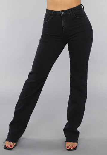 Antraciet Tall Stretch Spijkerbroek met Rechte Pijpen