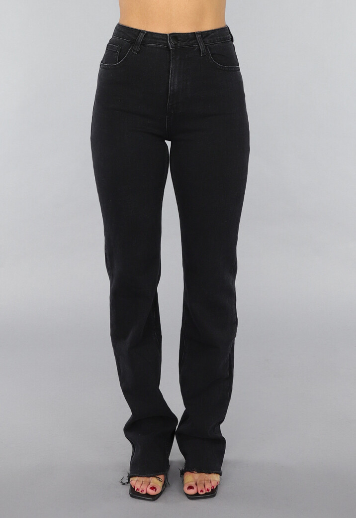 Antraciet Tall Stretch Spijkerbroek met Rechte Pijpen