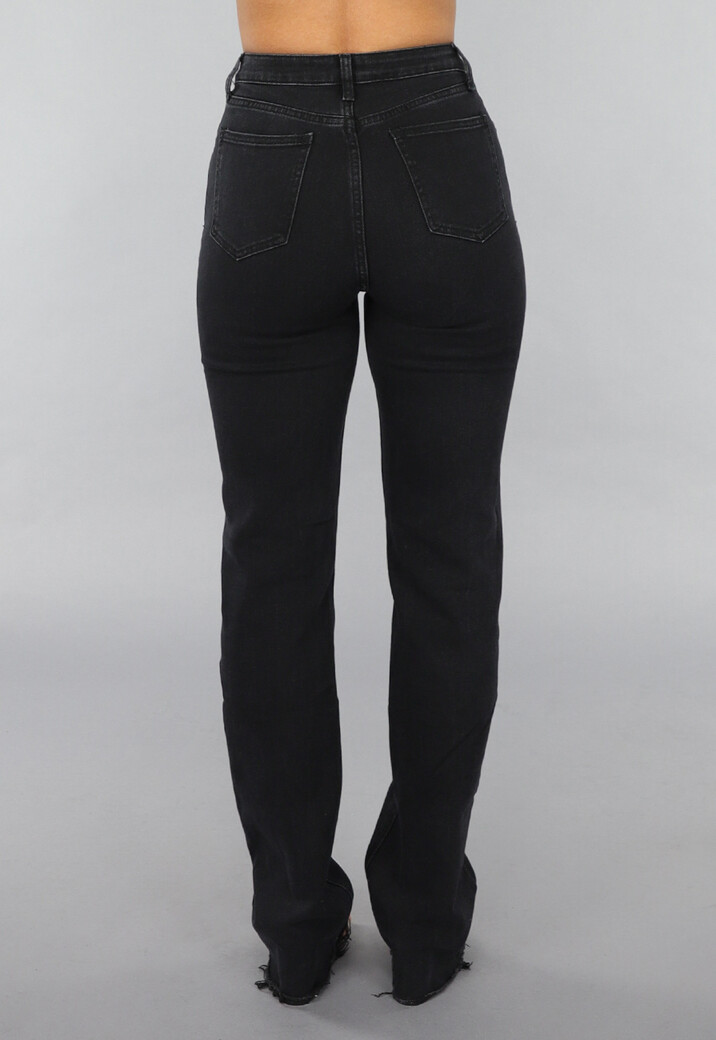 Antraciet Tall Stretch Spijkerbroek met Rechte Pijpen