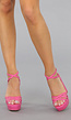 Fuchsia Sandaletten met Straps