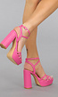 Fuchsia Sandaletten met Straps