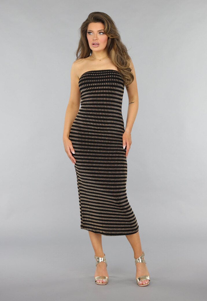 Gouden Lage Sandaletten met Brede Band