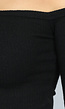 Zwarte One Shoulder Ribstof Top met Shimmer