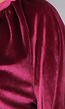 Cherry Roze Velvet Blouse met Pofmouwen