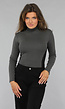Gemêleerde Grijze Top met Zwarte Vlakken