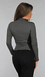 Gemêleerde Grijze Top met Zwarte Vlakken