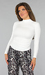 Longsleeve Witte Top met Hoge Kraag