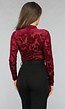 Bordeaux Rode Velvet Bloemen Bodysuit