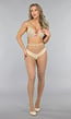 Beige Fishnet Panty met Strass Steentjes