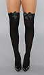 Hoge Zwarte Kousen met Zwarte Strik