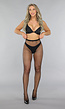 Zwarte Fishnet Panty met Strass Steentjes