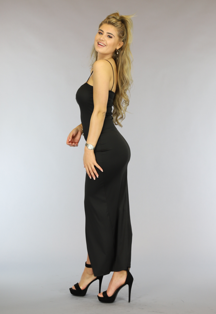 Classy Zwarte Maxi Jurk met Split