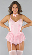 Lichtroze Lingerie Jurkje met Strikjes