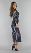 Maxi Jurk met Marble Print in Grijs