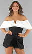 Off Shoulder Playsuit met Korset Detail