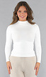 Stretch Top met Lange Mouwen in Wit