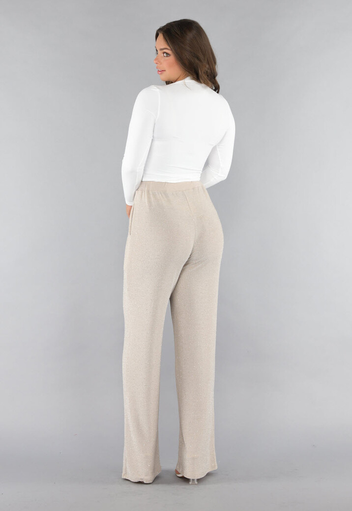 Stretch Top met Lange Mouwen in Wit