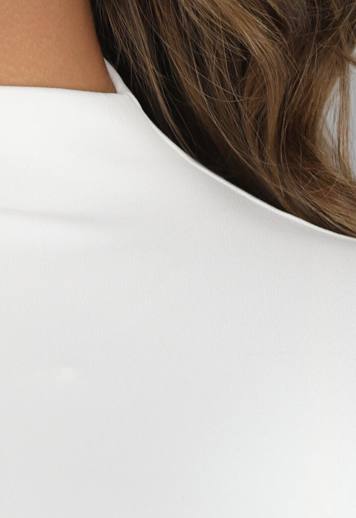 Stretch Top met Lange Mouwen in Wit