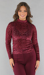 See Through Burgundy Top met Velvet Print