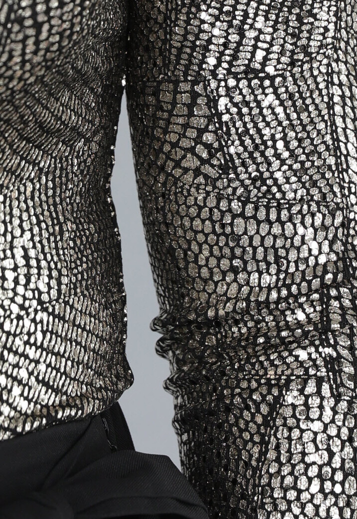 Bodysuit met Hoge Hals en Gouden Print